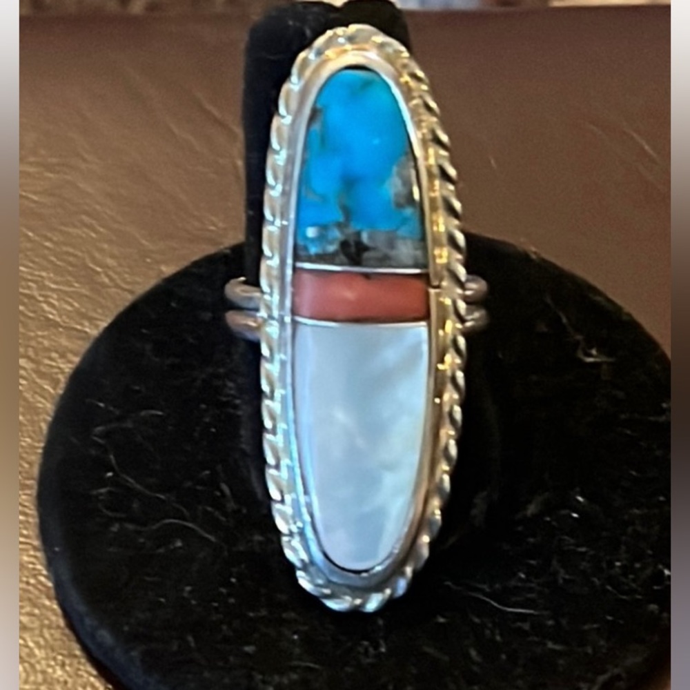 Sterling Silver Multi stone Ring size 8.5